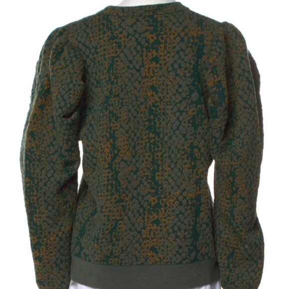 NWOT ULLA JOHNSON Gemma Jacquard Pullover in Pine Python L $495 - Picture 5 of 5